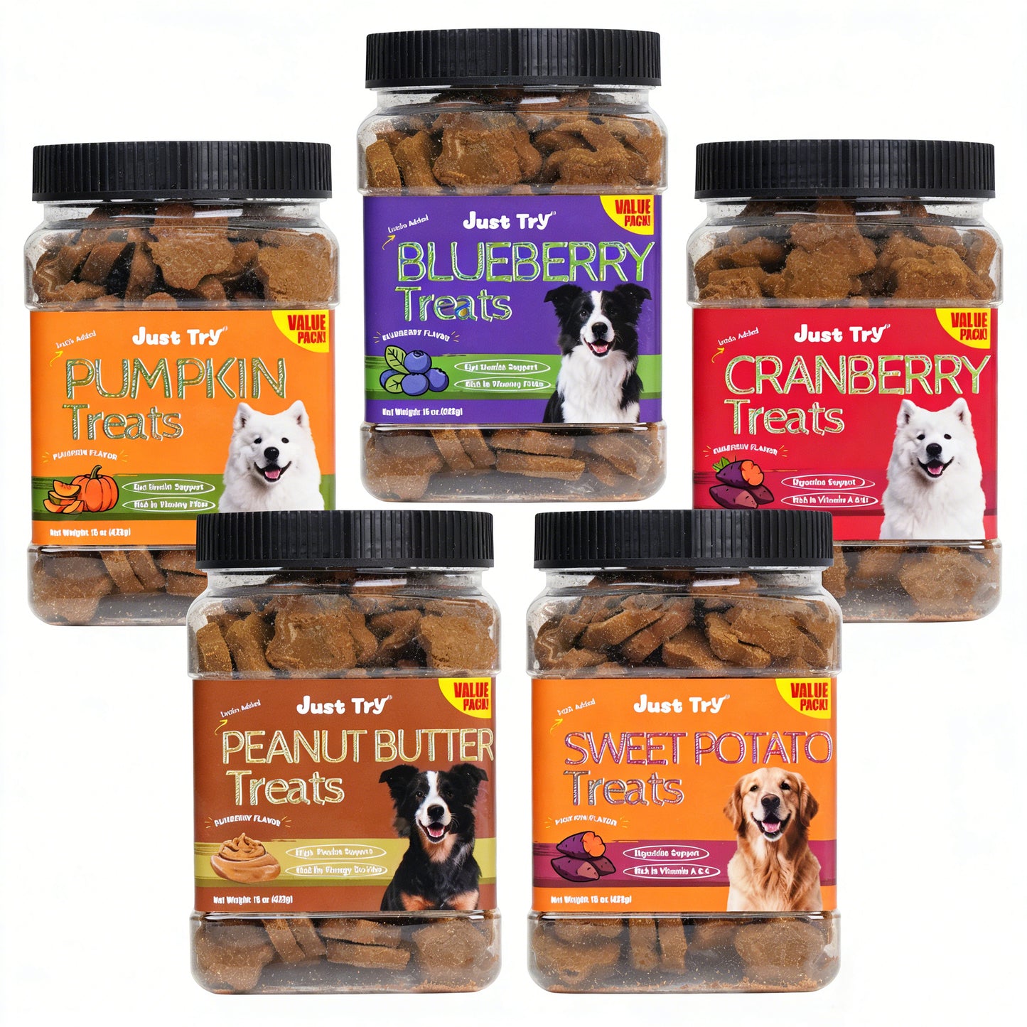 Just Try 15 OZ Pumpkin Dog Treats Biscuits Digestive Support Cat Treats Healthy Dog Treats With Pumpkin