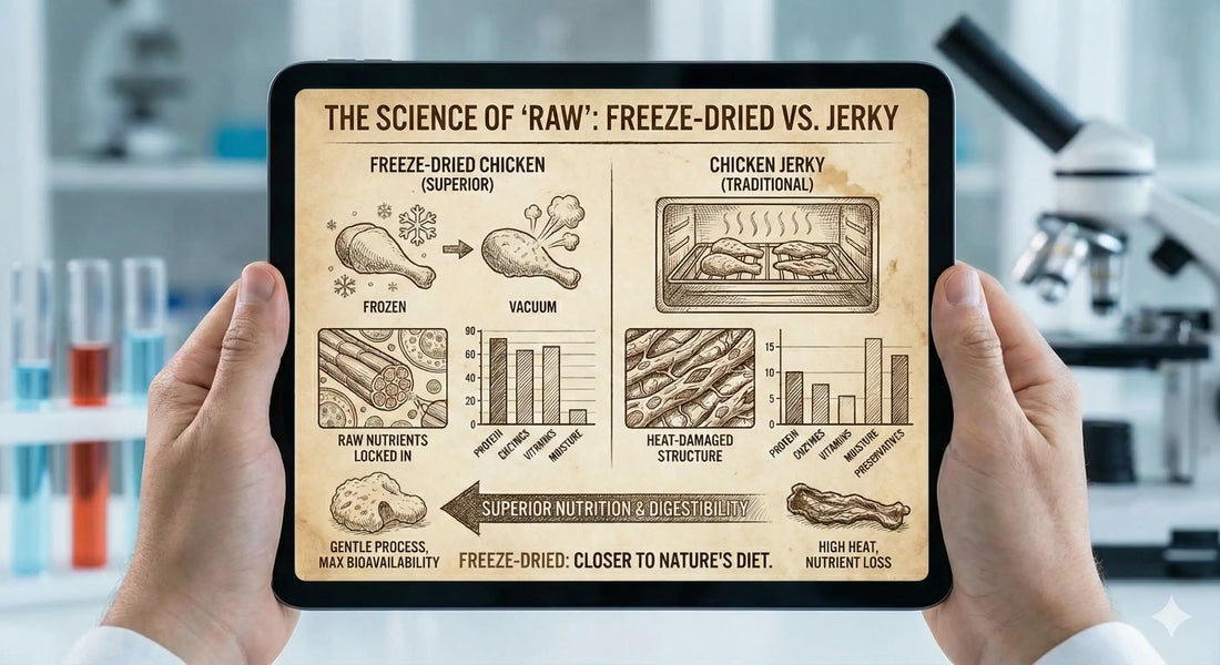 The Science of "Raw" (Why Freeze-Dried Chicken is Superior to Jerky)