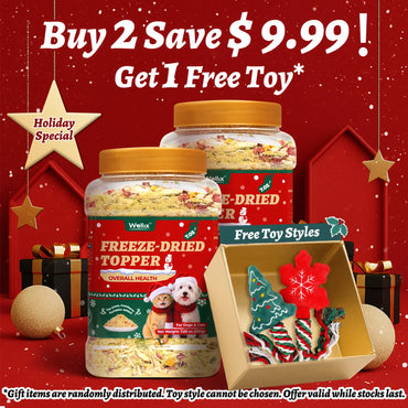 Wellix Dog & Cat Food Topper Christmas Cat Food Topper Powder  Antarctic Krill Treats Freeze Healthy Cat Treats