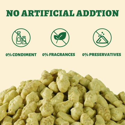 Wellix Cat Grass Treats - Natural Salmon Flavor Healthy Kitten Snacks for Dental Cleaning & Hairball Control - Catnip Training Biscuits for Indoor Cats - 16oz/450g