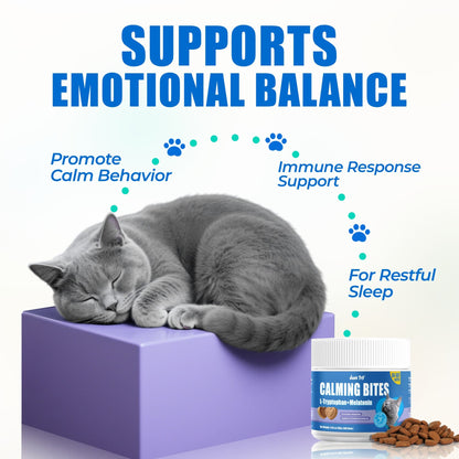JUSTTRY Cat Calming Treats Cat Supplements – Chicken Flavor with Chamomile, L-Tryptophan & Melatonin for Anxiety & Sleep, 300 Bites, 6.35oz