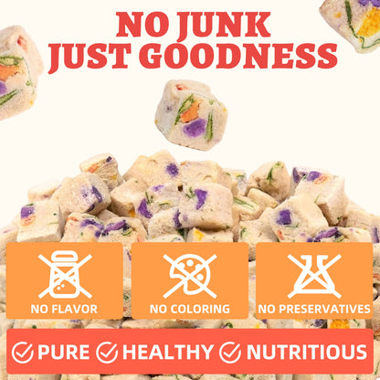 Wellix Freeze Dried Chicken&Vegetables Treats for Cats&Dogs Freeze Dried Cat Treats Rich in Pumpkin Food Topper for Gut Health 4.23oz