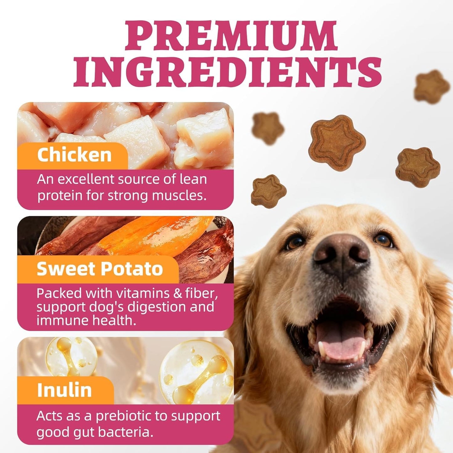 Just Try 15 OZ Sweet Potato Dog Biscuits Flavor Gut Health Support Training Healthy Dog Treats